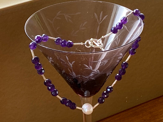 Snowdrop and Bluebells Pearl Necklace