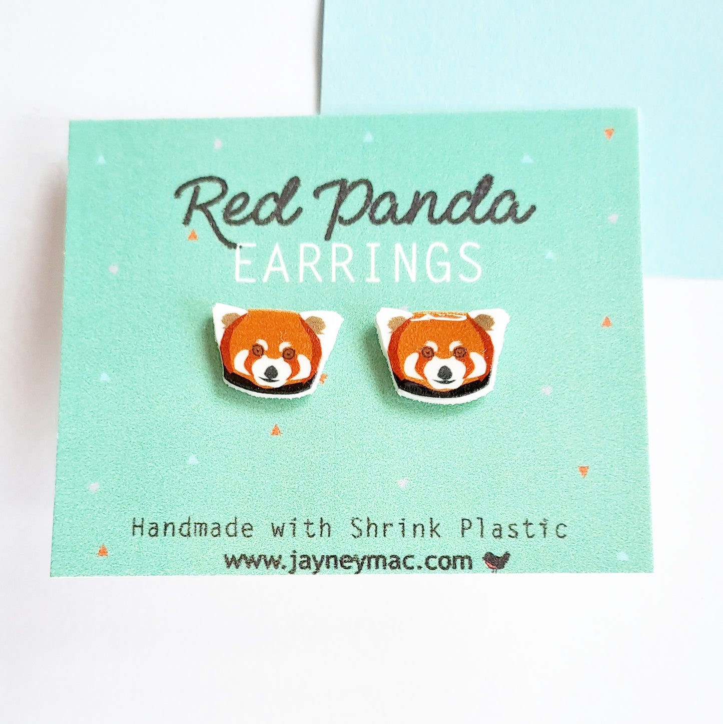 Red panda earrings