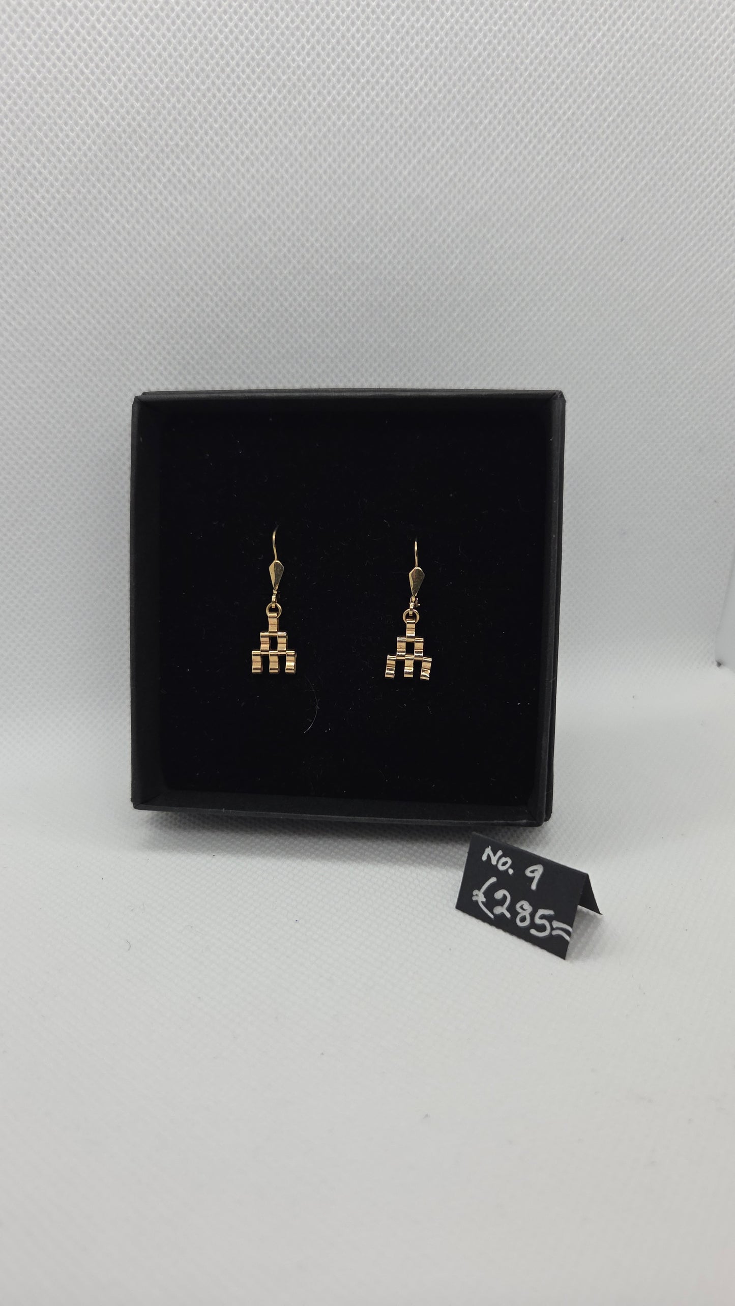 Antique Style Gold Double bar Earrings