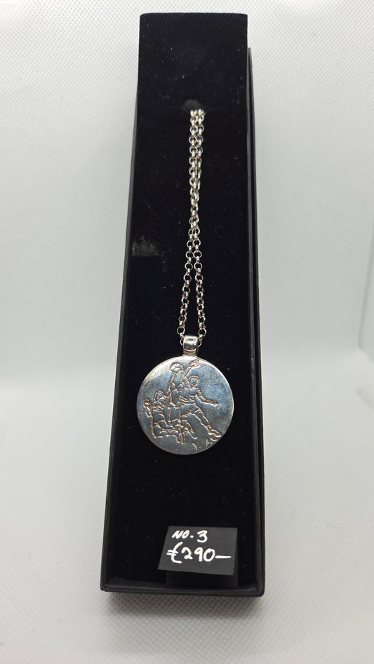 'Leap of Faith' 2-sided solid stg. silver GAA pendant