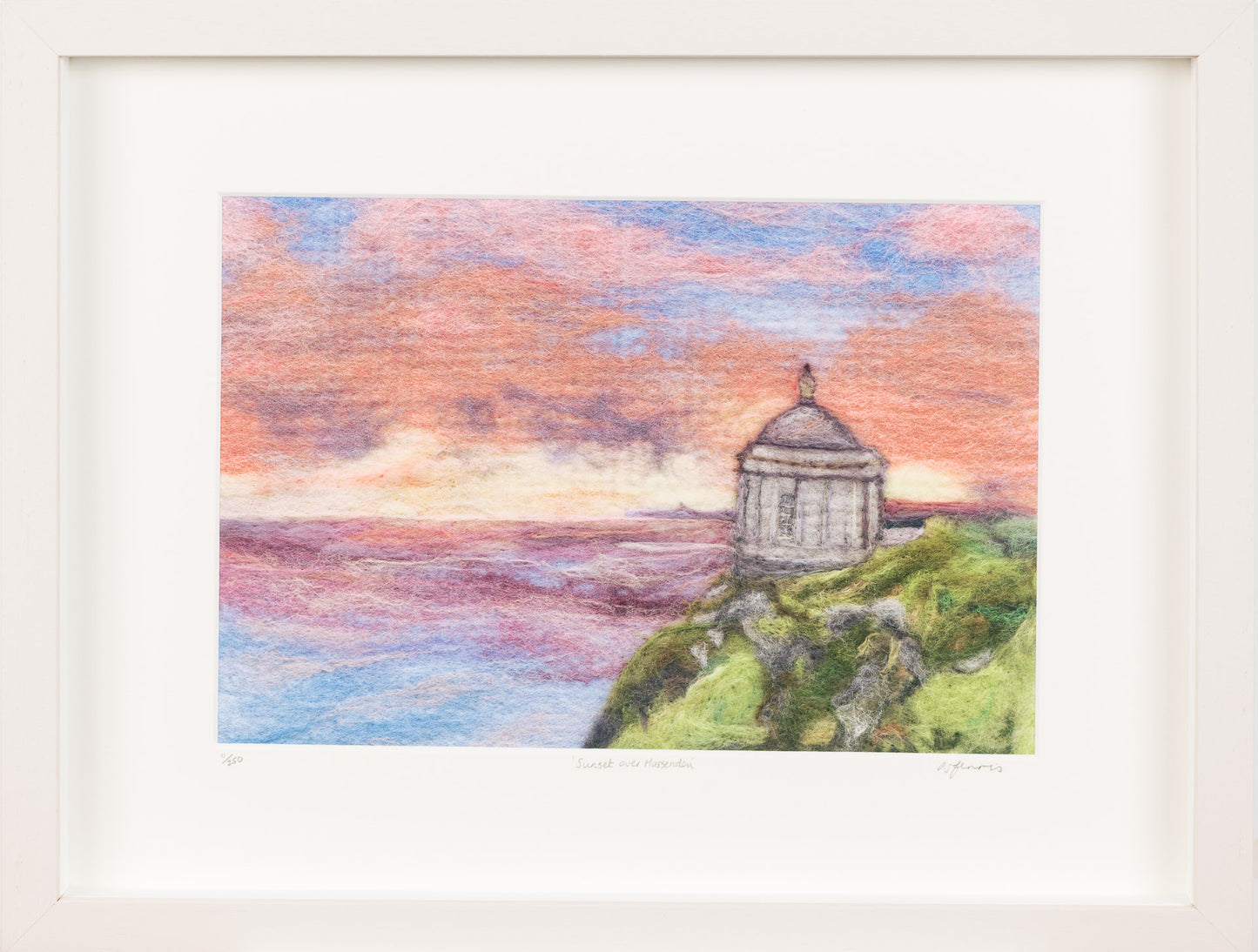 Sunset over Mussenden (Framed Fine Art Print)