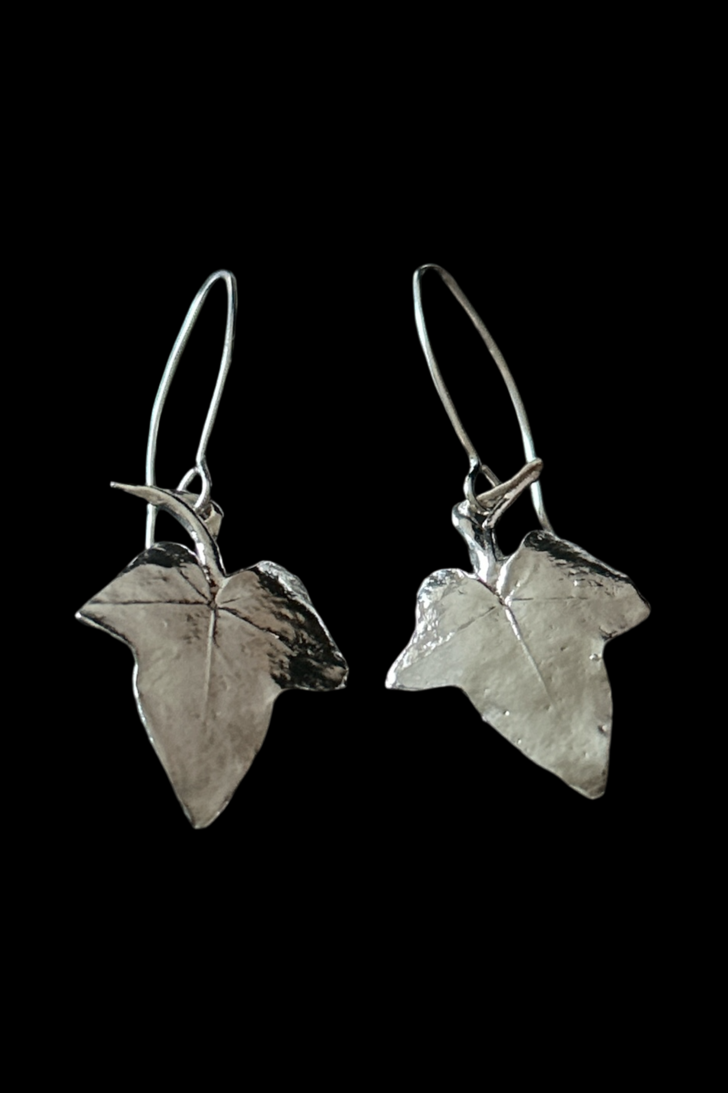 Silver leaf earrings (MEDIUM)
