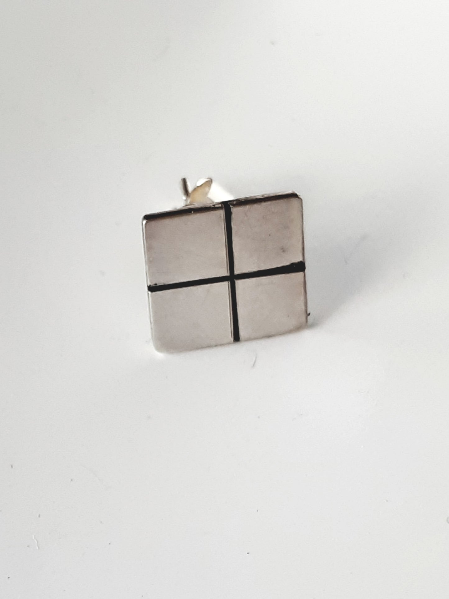 Sterling Silver Tetris mismatching ear studs