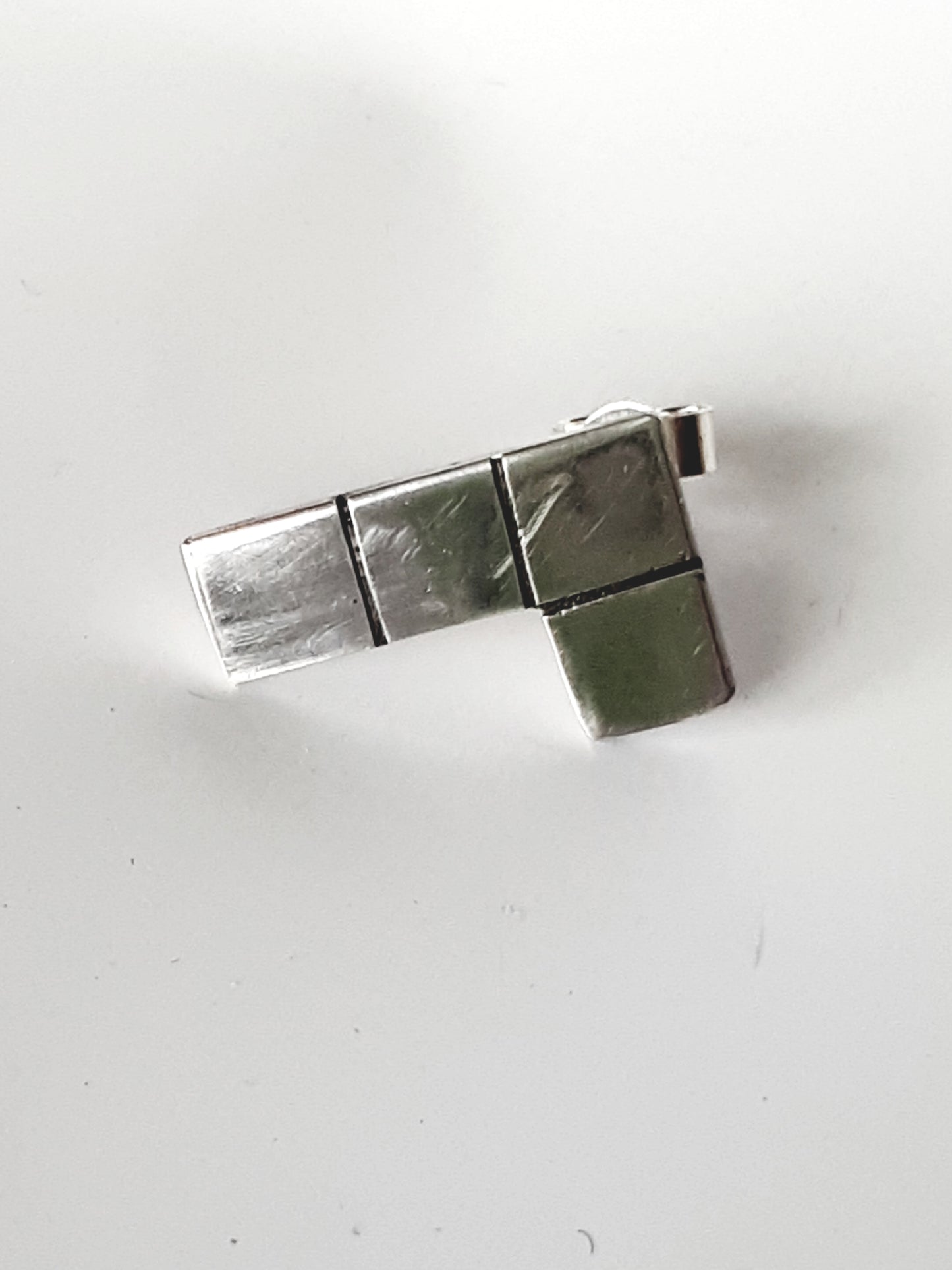 Sterling Silver Tetris mismatching ear studs