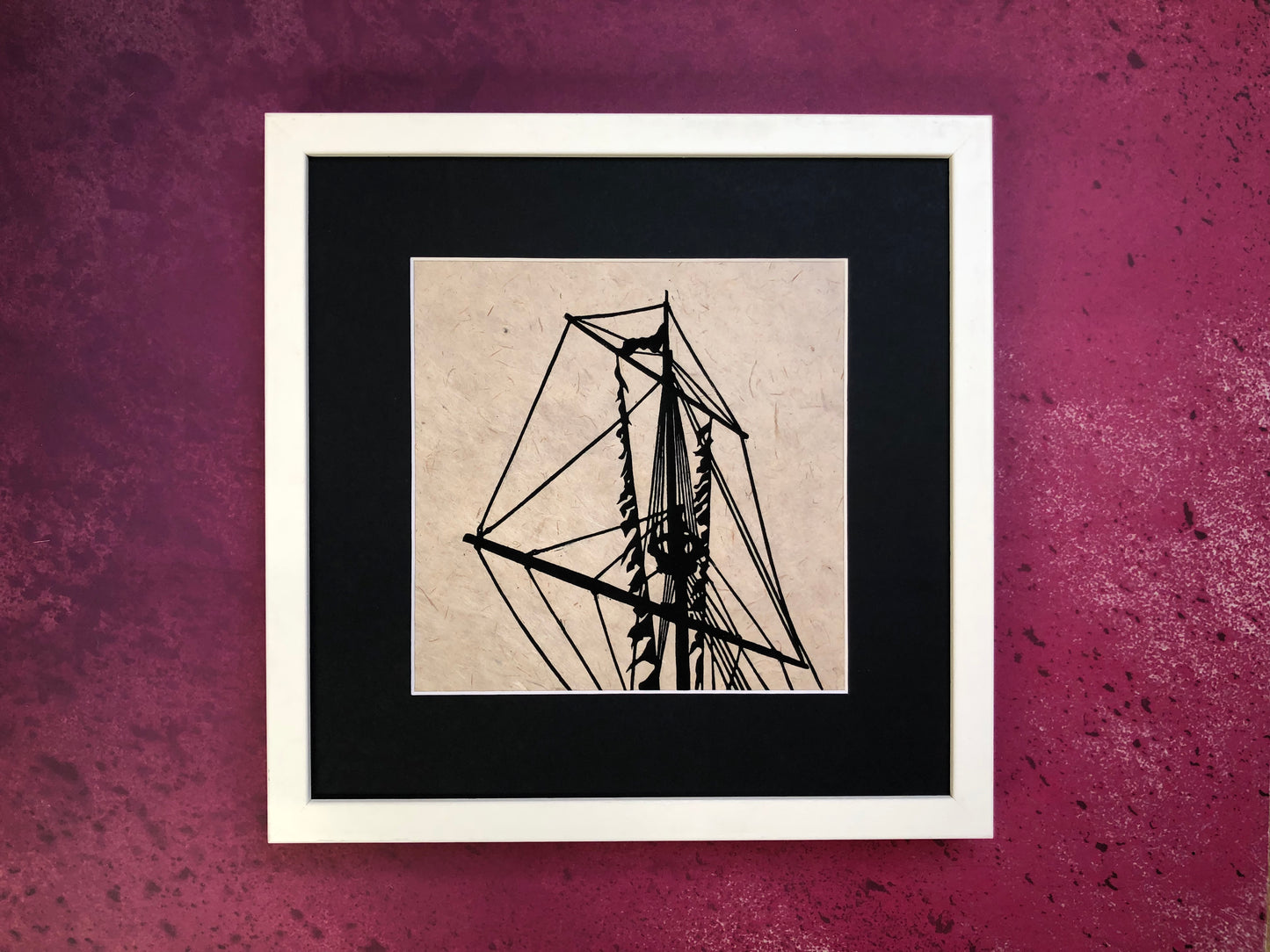 The Mast Kinsale Lino Print Framed