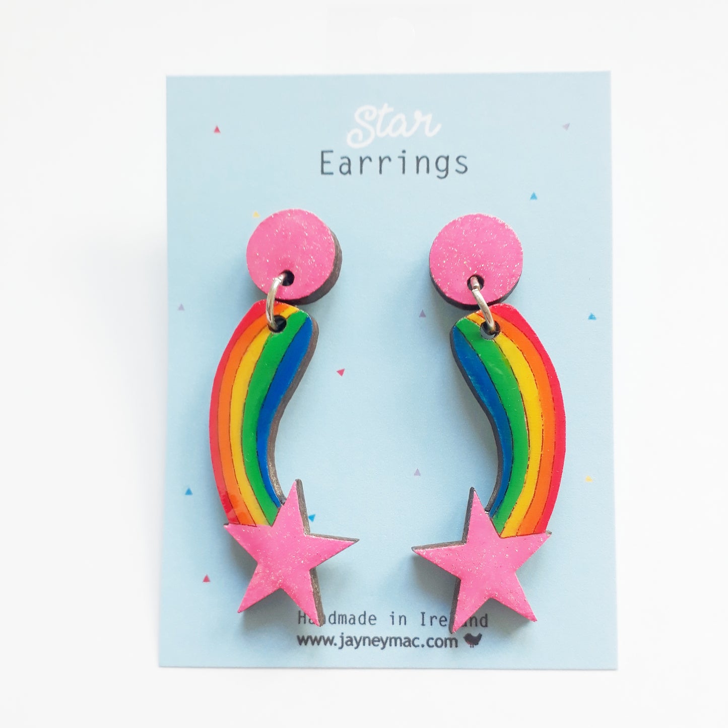 Star dangle wooden earrings