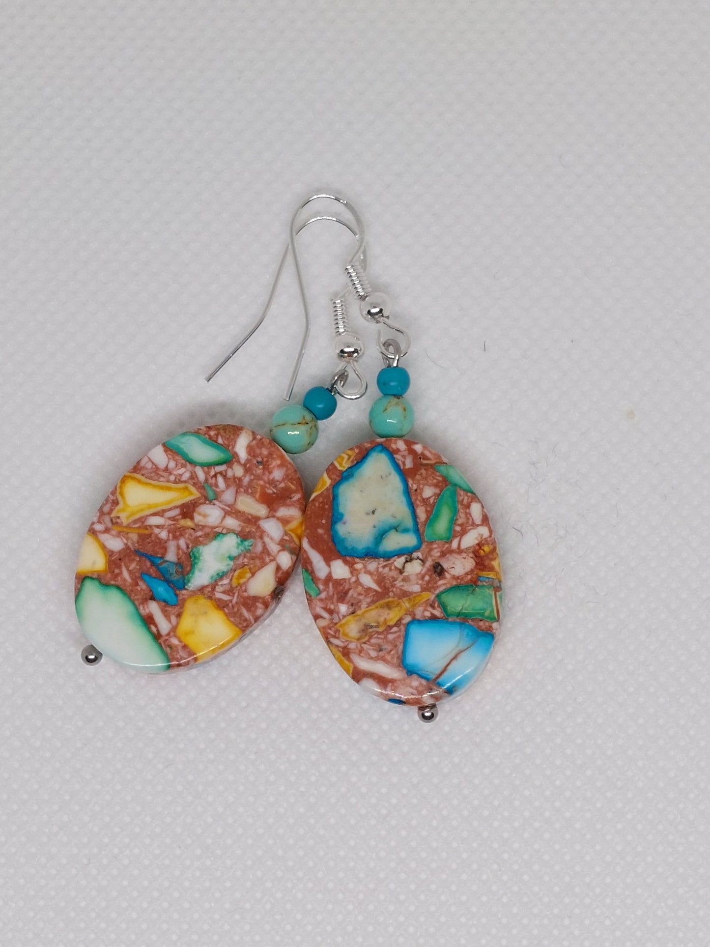 Drop Earrings Mosaic Yellow and Green