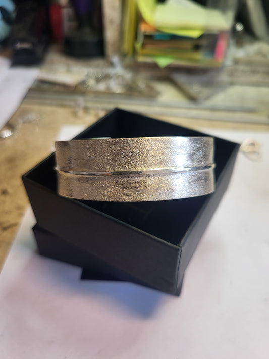 Sterling silver folded cuff bracelet