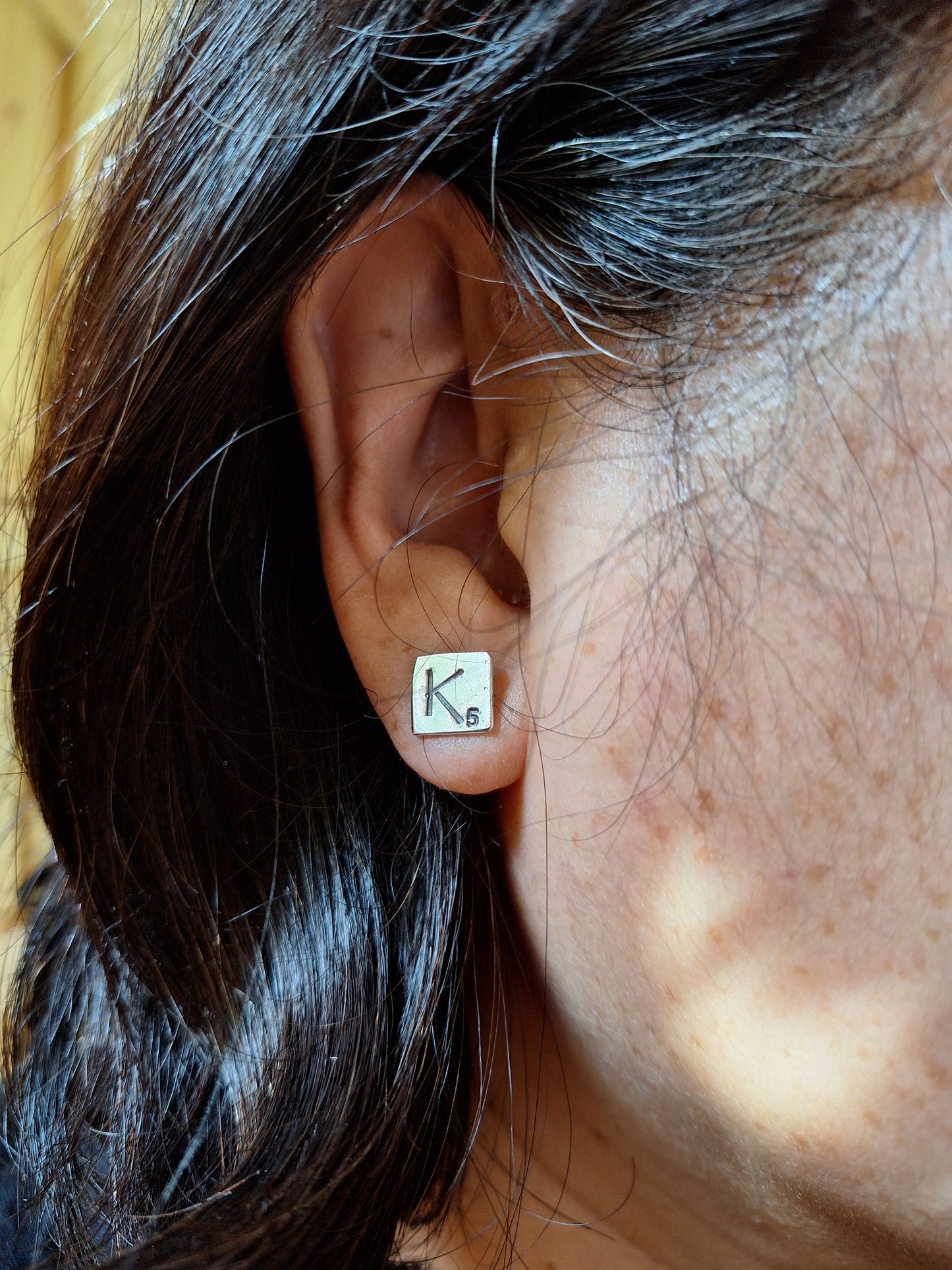 Sterling Silver Scrabble Tile Studs