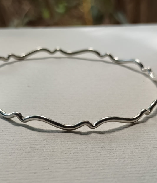Silver Ripple Bangle