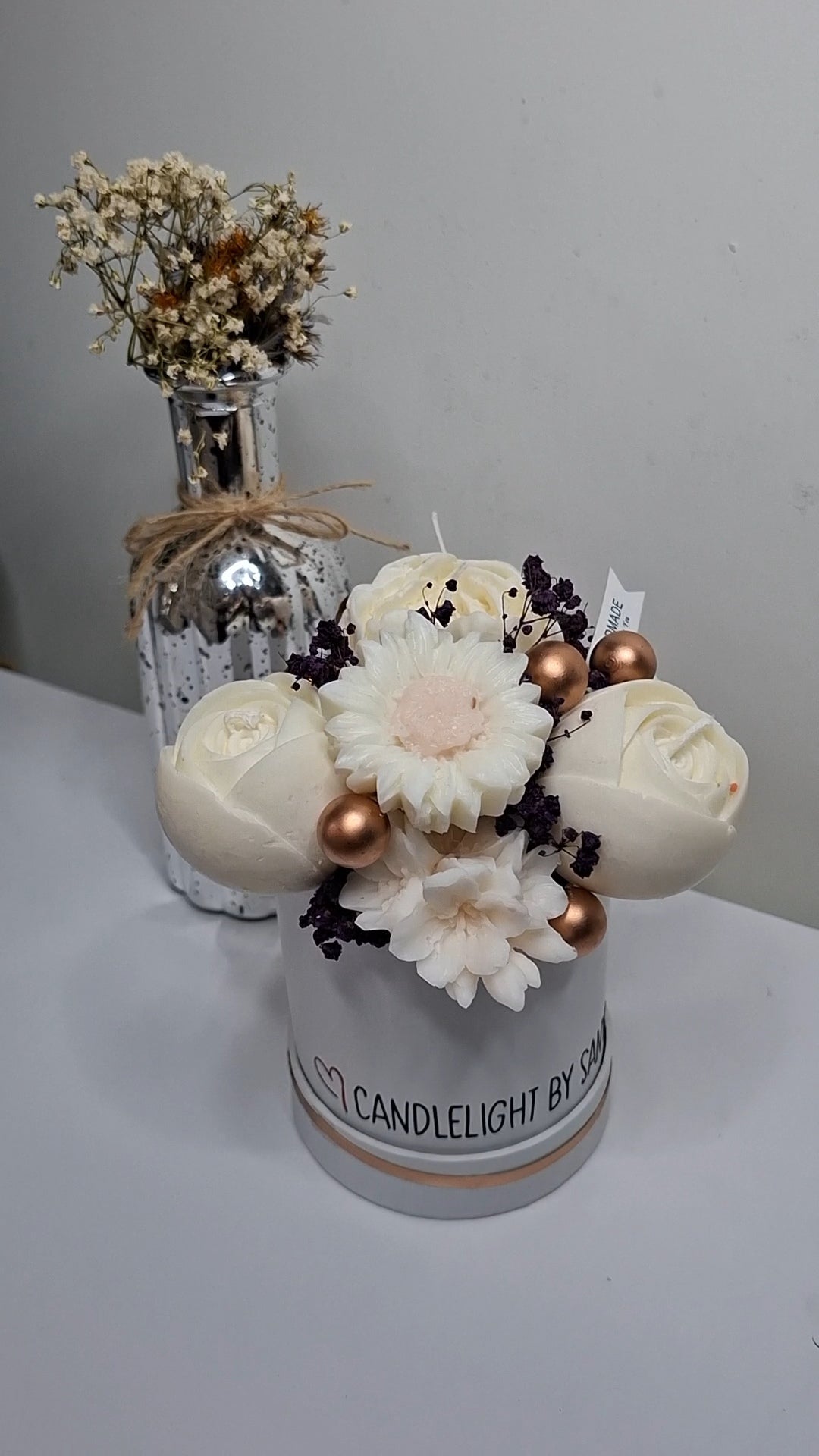 Candle bouquet-size S-Whisper of Cashmere