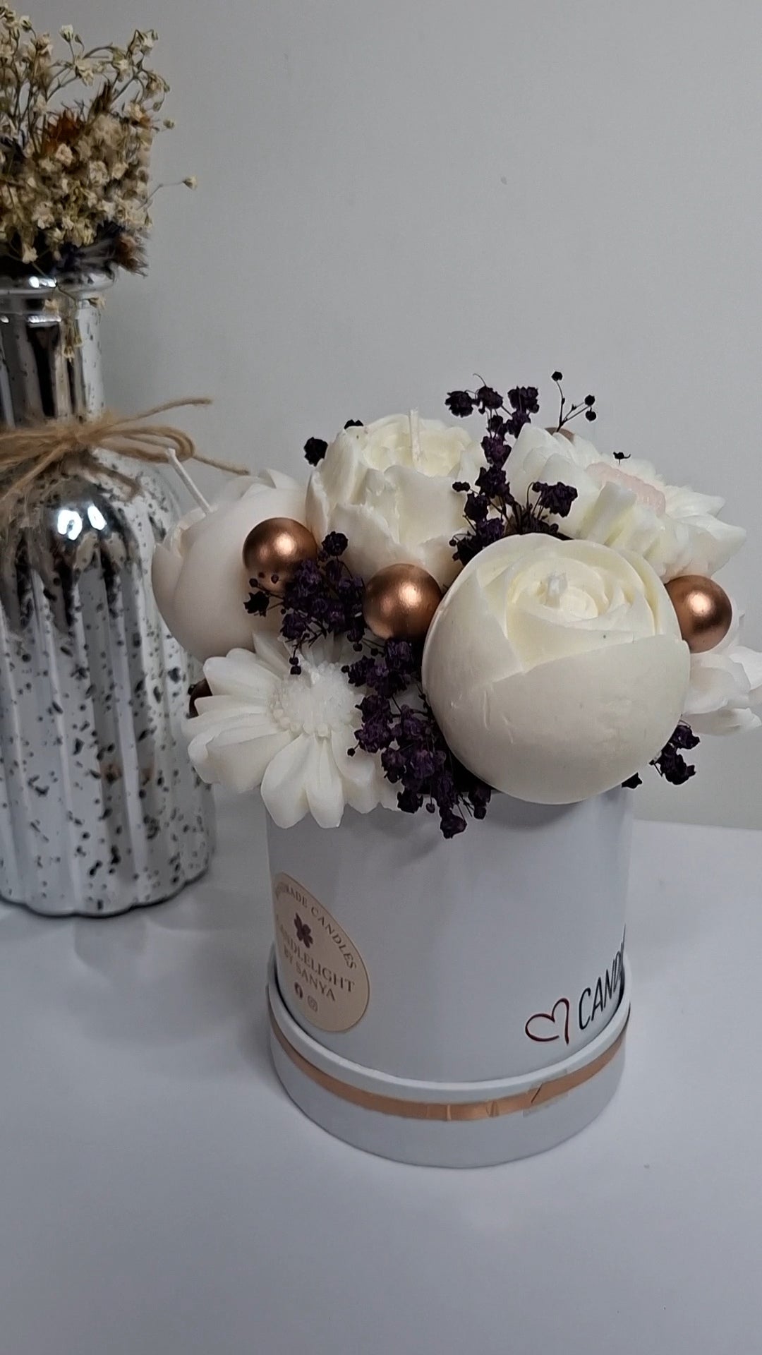 Candle bouquet-size S-Whisper of Cashmere