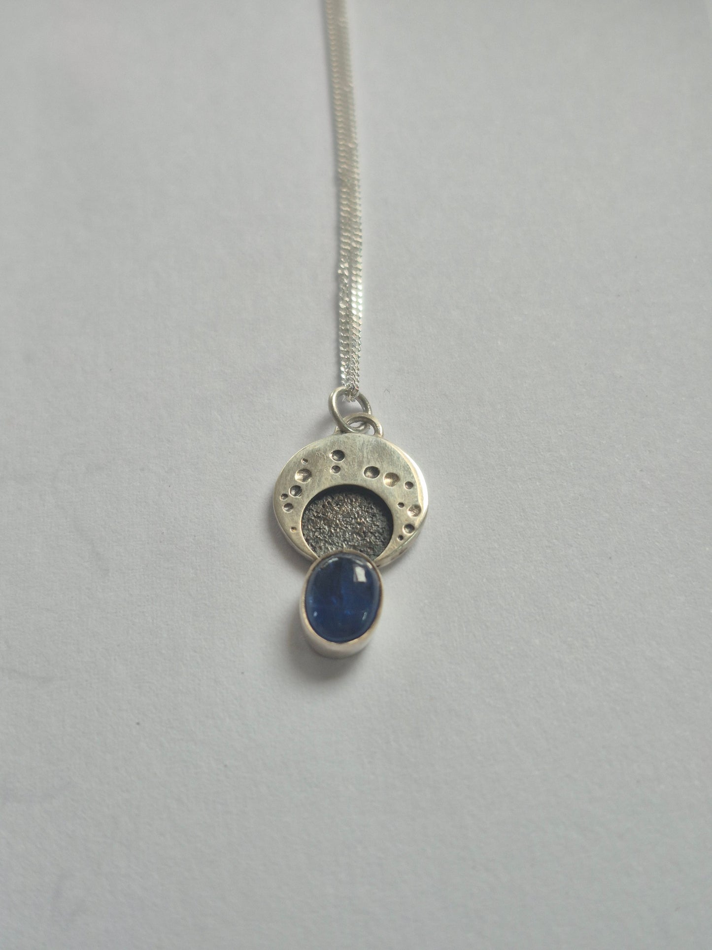 Kyanite moon pendant