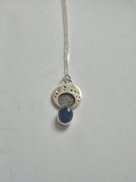 Kyanite moon pendant
