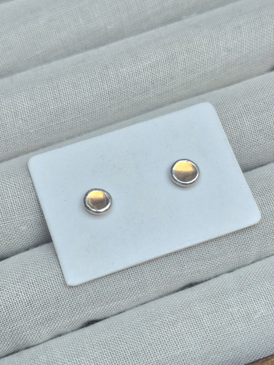 Gold and silver stud earrings