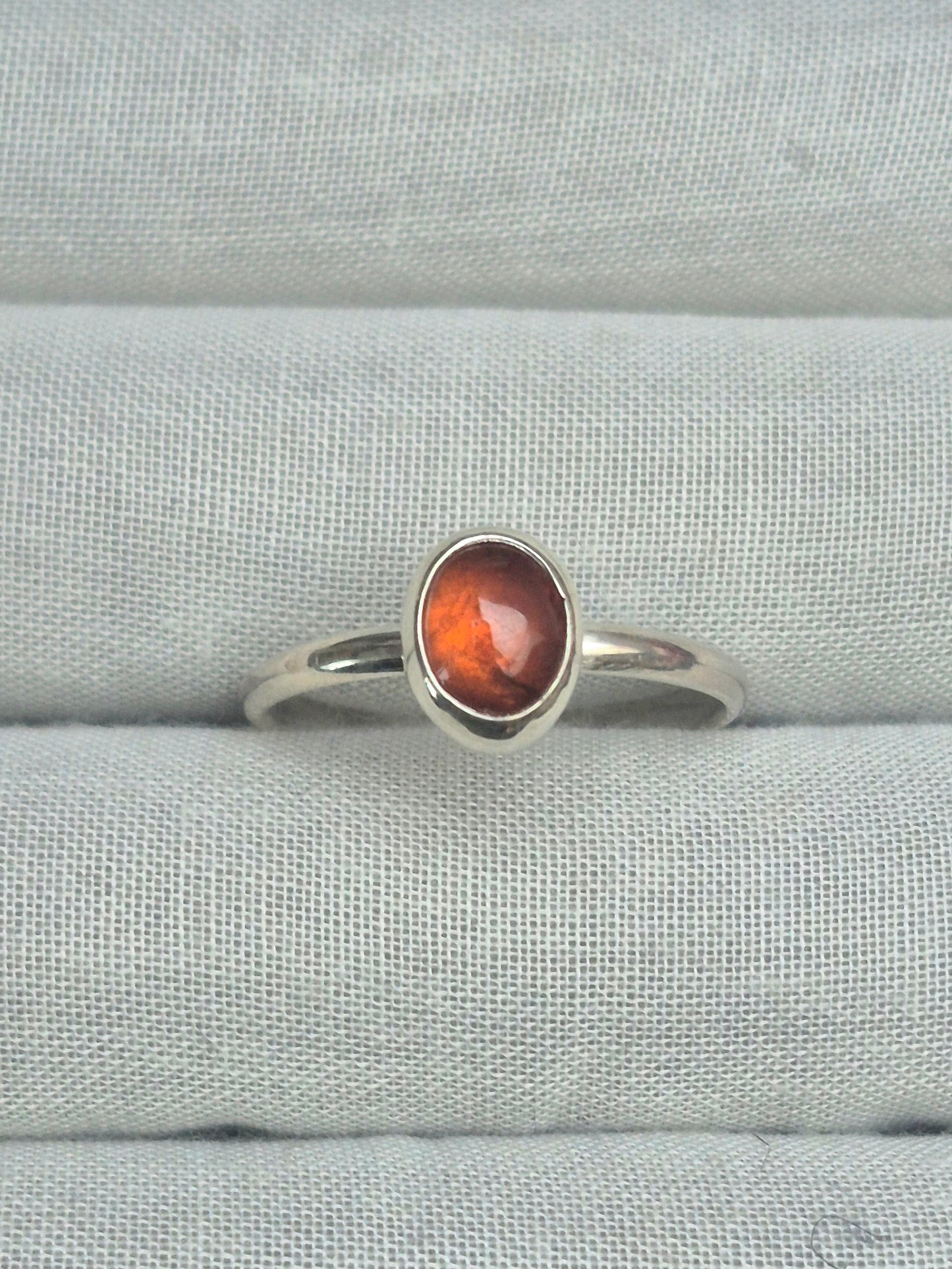 Stacking ring, orange garnet