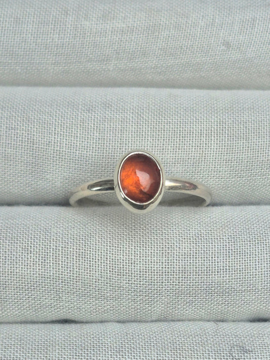 Stacking ring, orange garnet