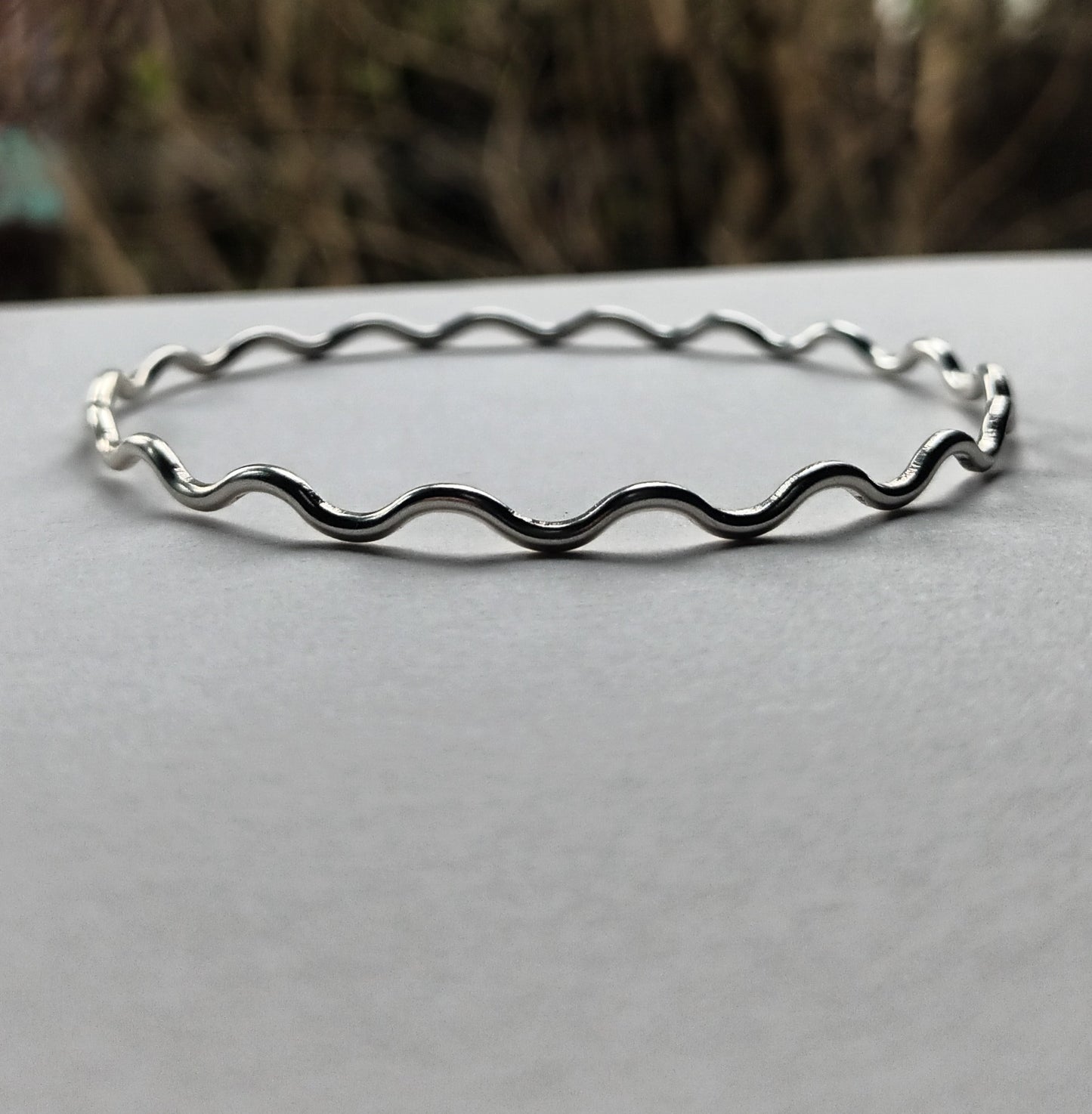 Silver Wave Bangle