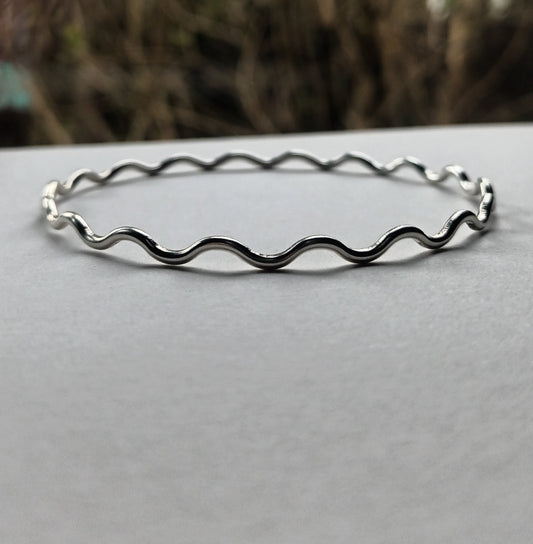 Silver Wave Bangle