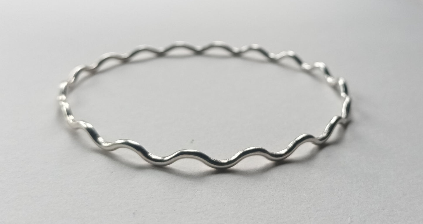 Silver Wave Bangle