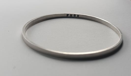 F*@K, Hammered silver Sweary Bangle