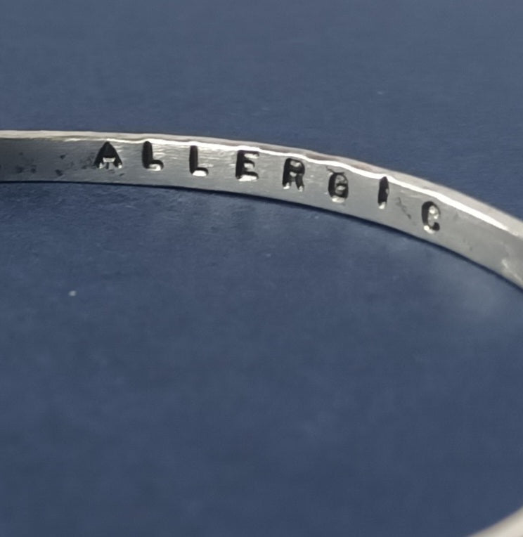 Allergic, Hammered silver Cork Slang Bangle