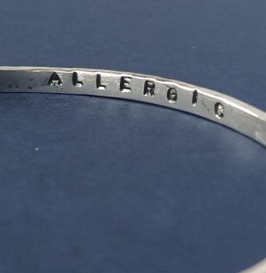 Allergic, Hammered silver Cork Slang Bangle