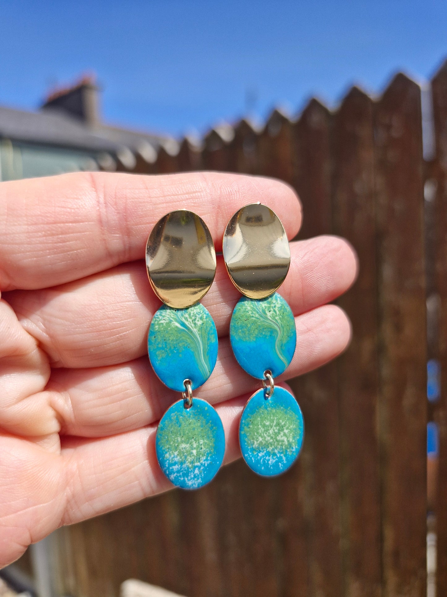 Aqua Ocean Clip-on earrings