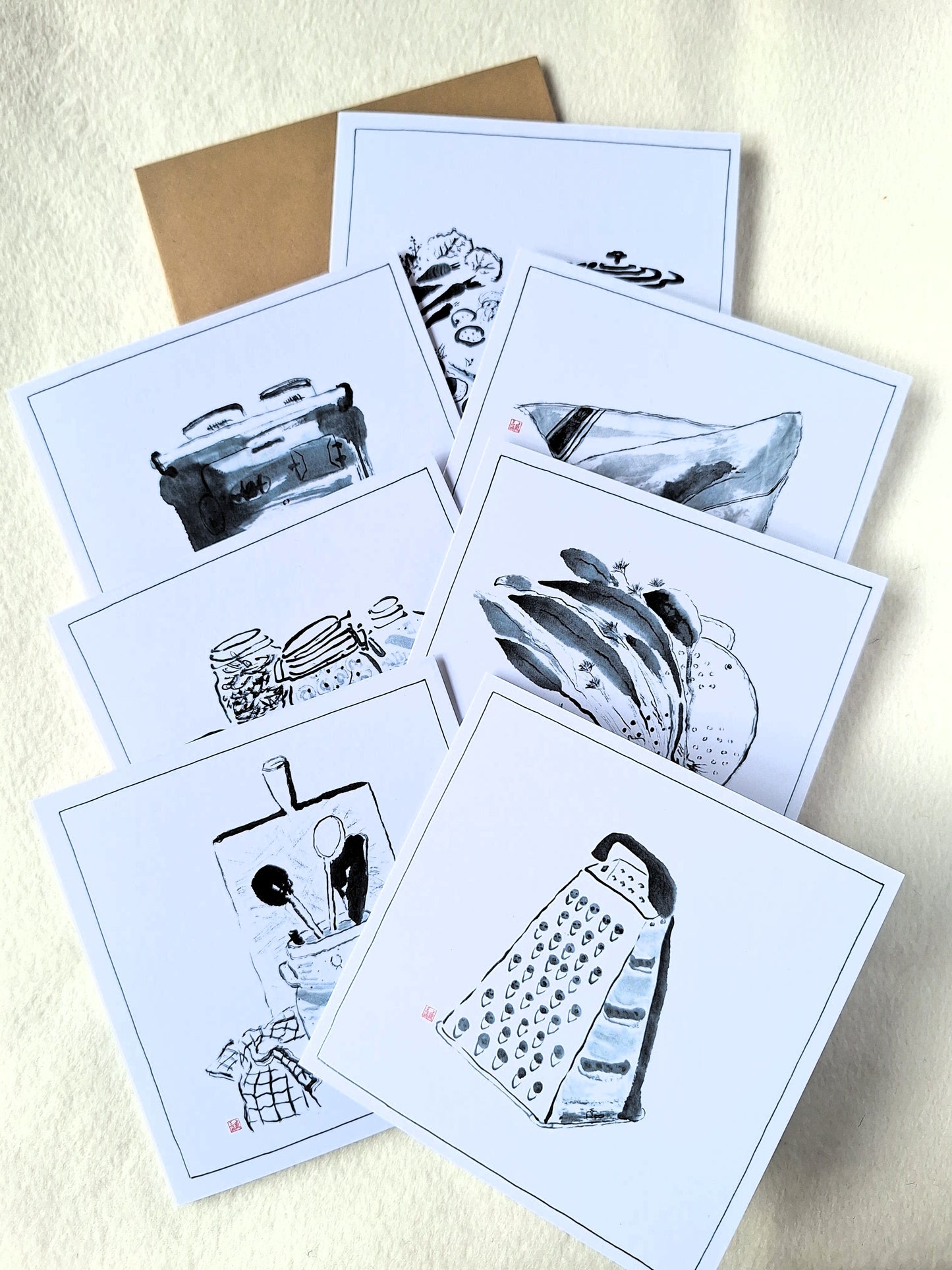 Saw Framed Eco Aritst Greeting Cards - 7 Design Mix Pack