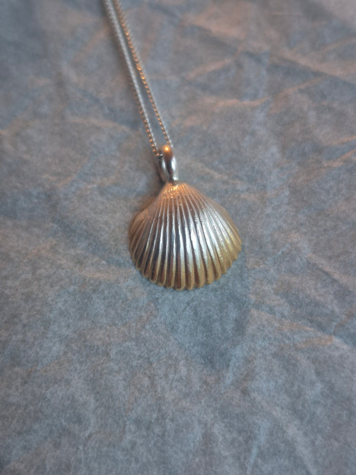 Silver shell necklace