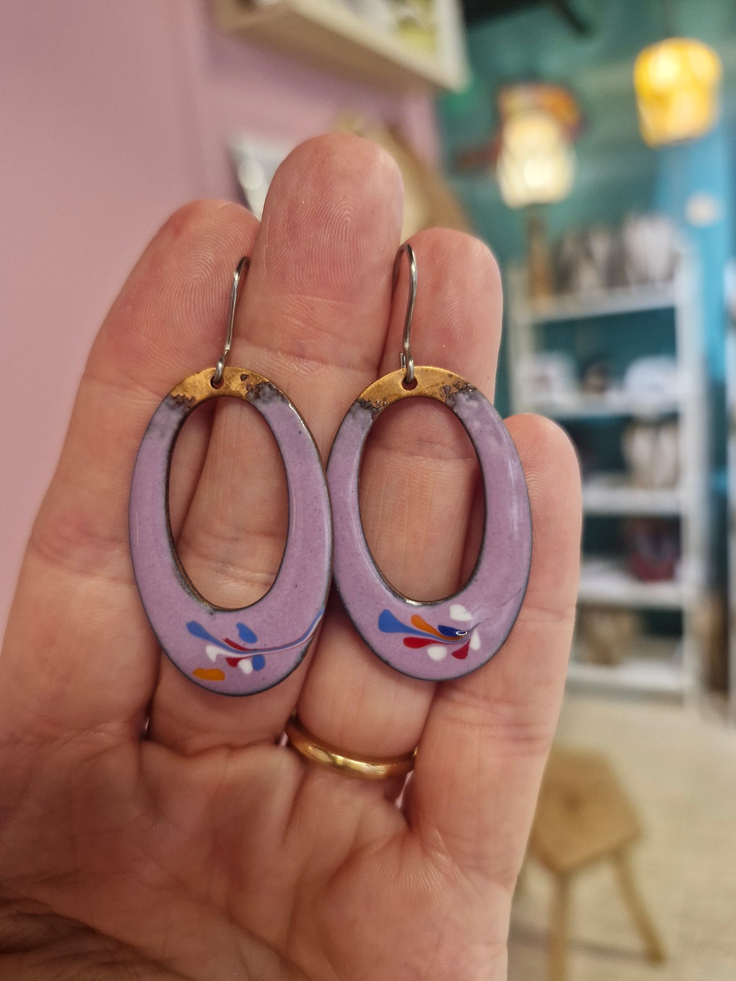 Lilac Hoops Earrings