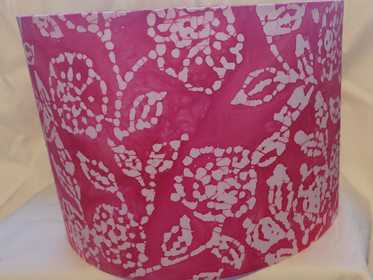 Cerise Lace Batik Lampshade