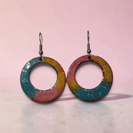 Pastel Pink Enamel Hoops