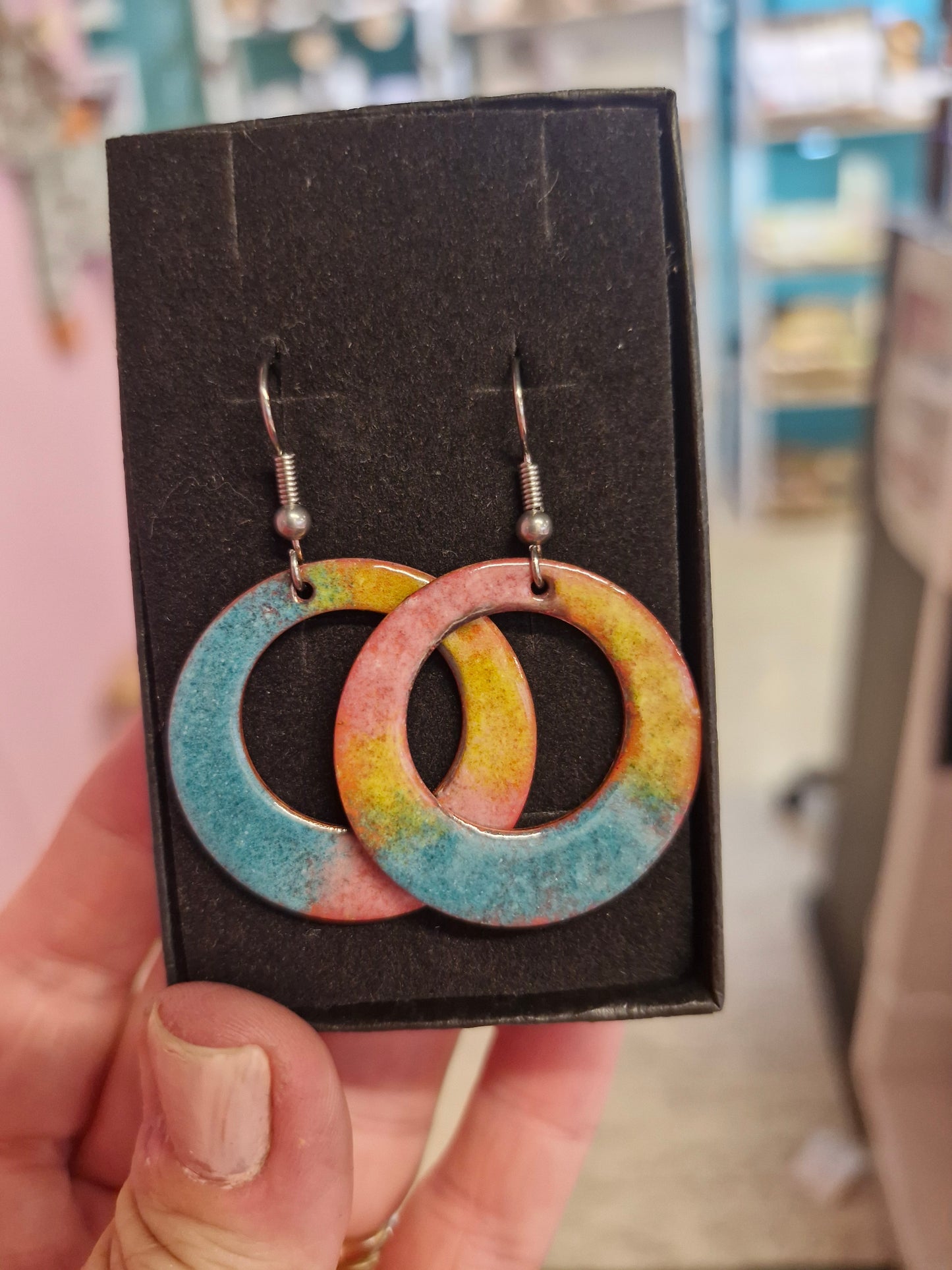 Pastel Pink Enamel Hoops