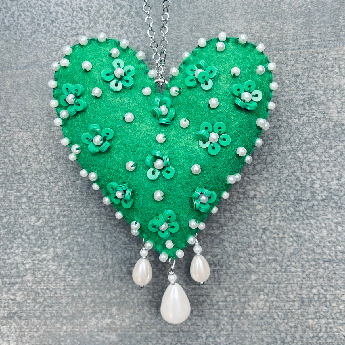 Green Love Heart