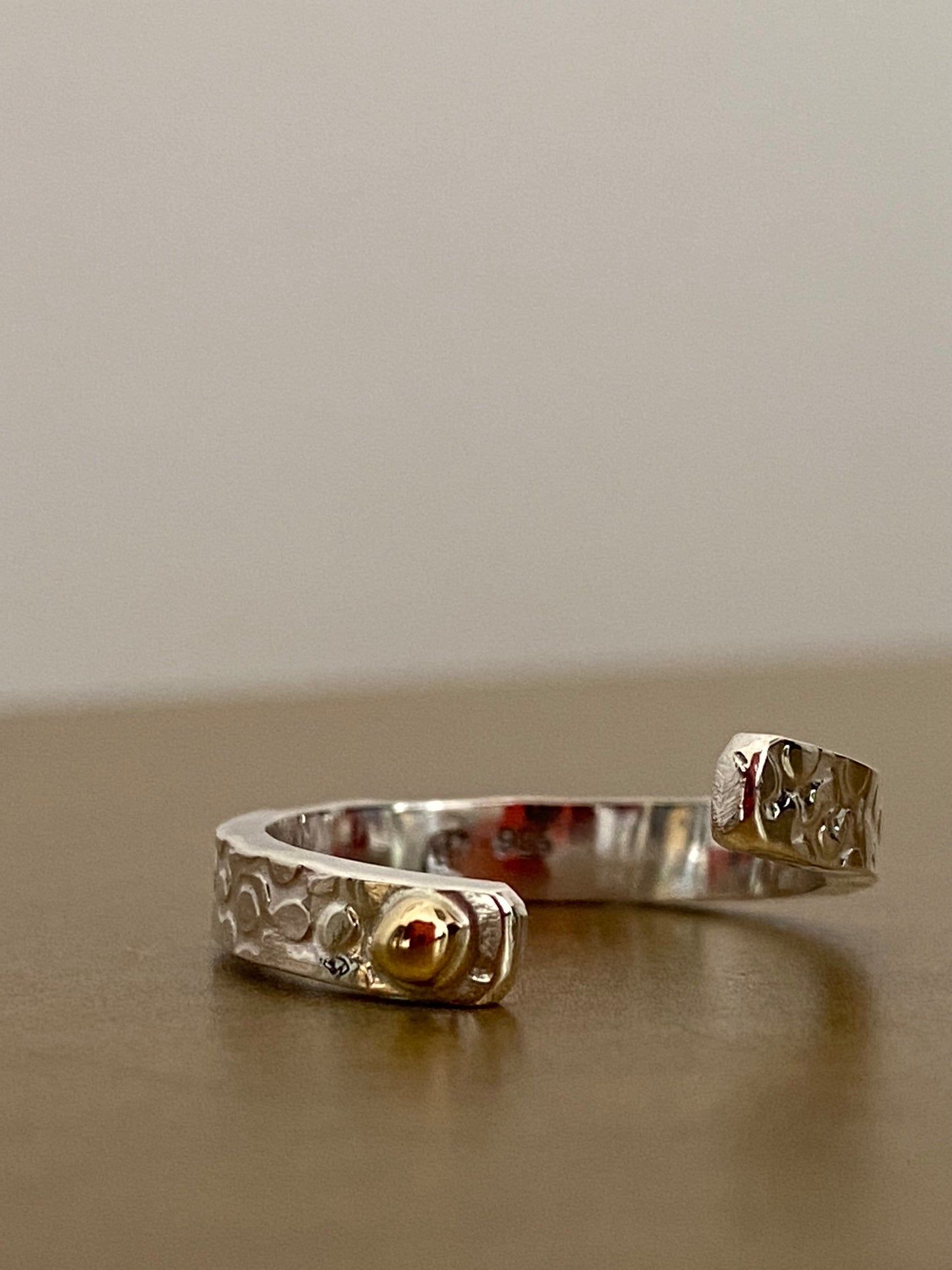 Golden Sand Gold and Silver Open Ring