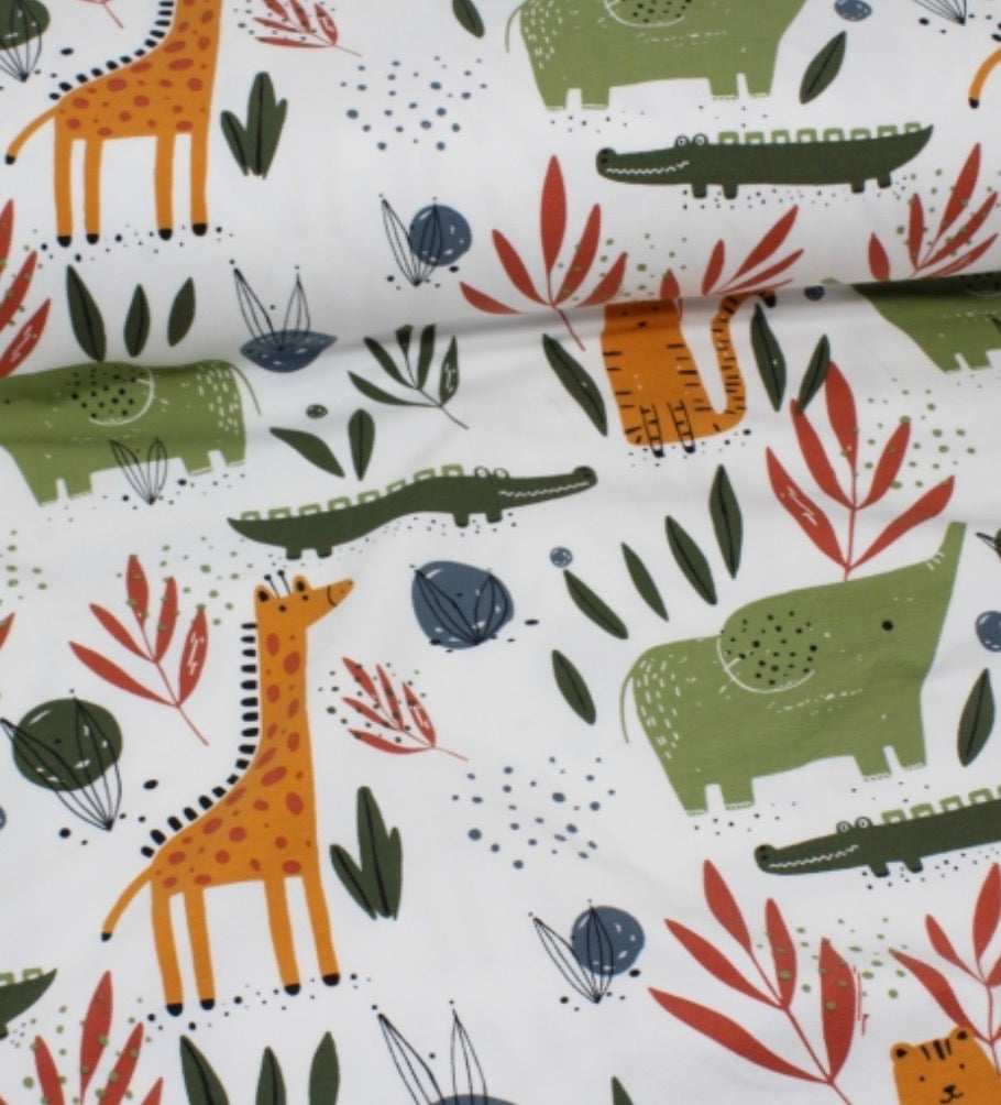 Animal on Off White
 -  Baby Bandana Bib – Absorbent Dribble Bib