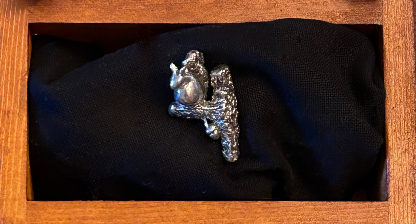 Squirrel in an oak tree brooch