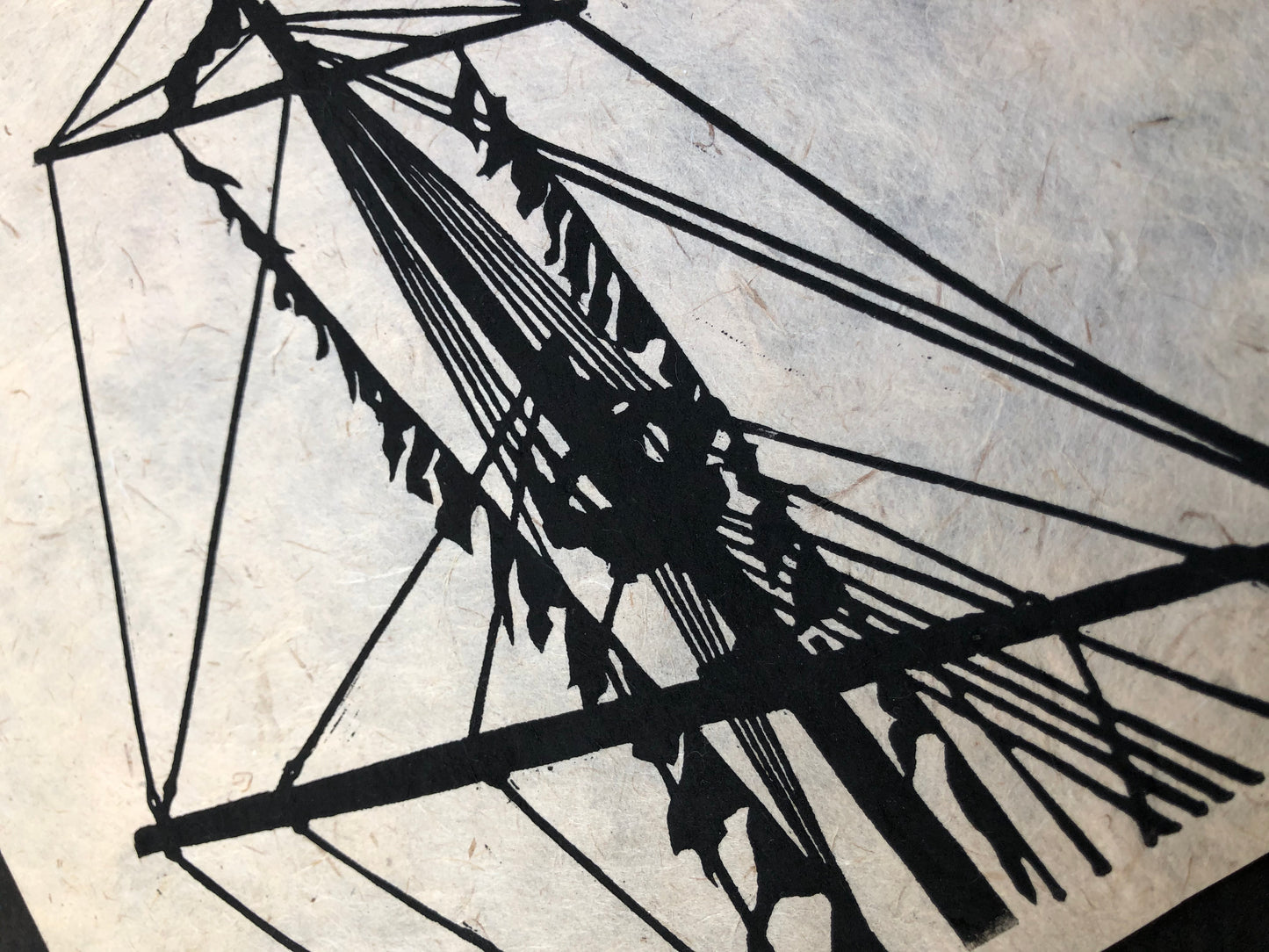 The Mast Kinsale Lino Print Framed