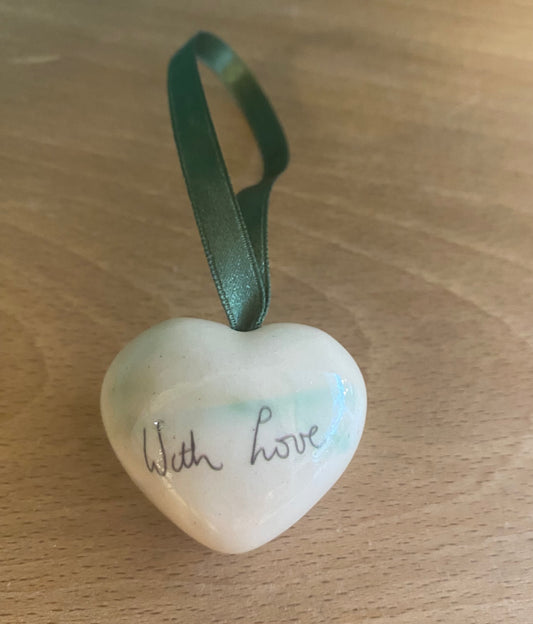 Ceramic Heart Designs - Small - with love