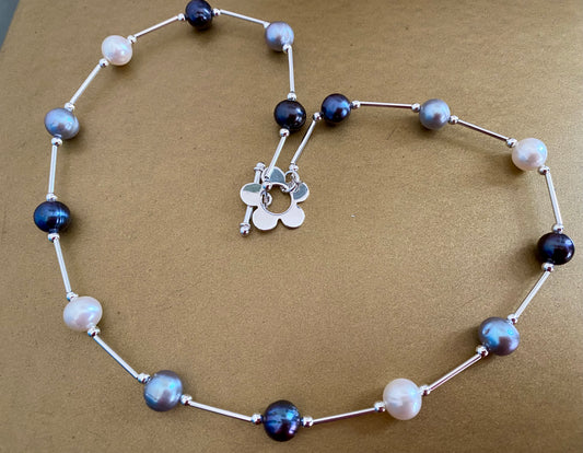 Rainbow of Natural Pearls Necklace