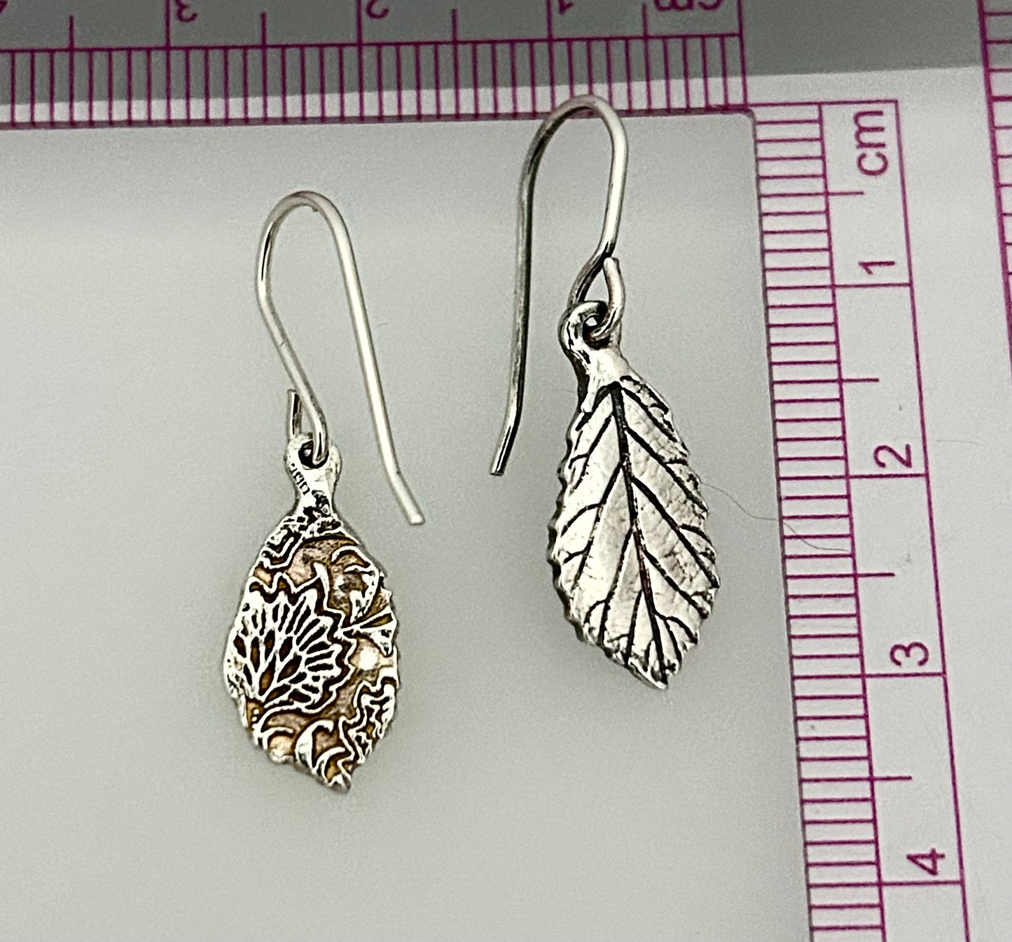 Bramble leaf drop earrings (small)