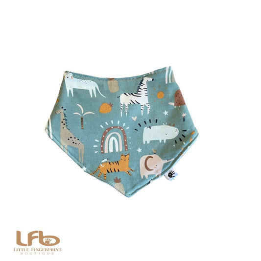 Safari Animal-  Baby Bandana Bib – Absorbent Dribble Bib