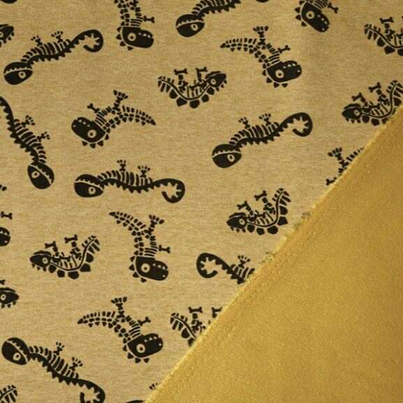 Dinosaur skeleton Mustard Yellow "Grow with Me" Baby Harem Pants
