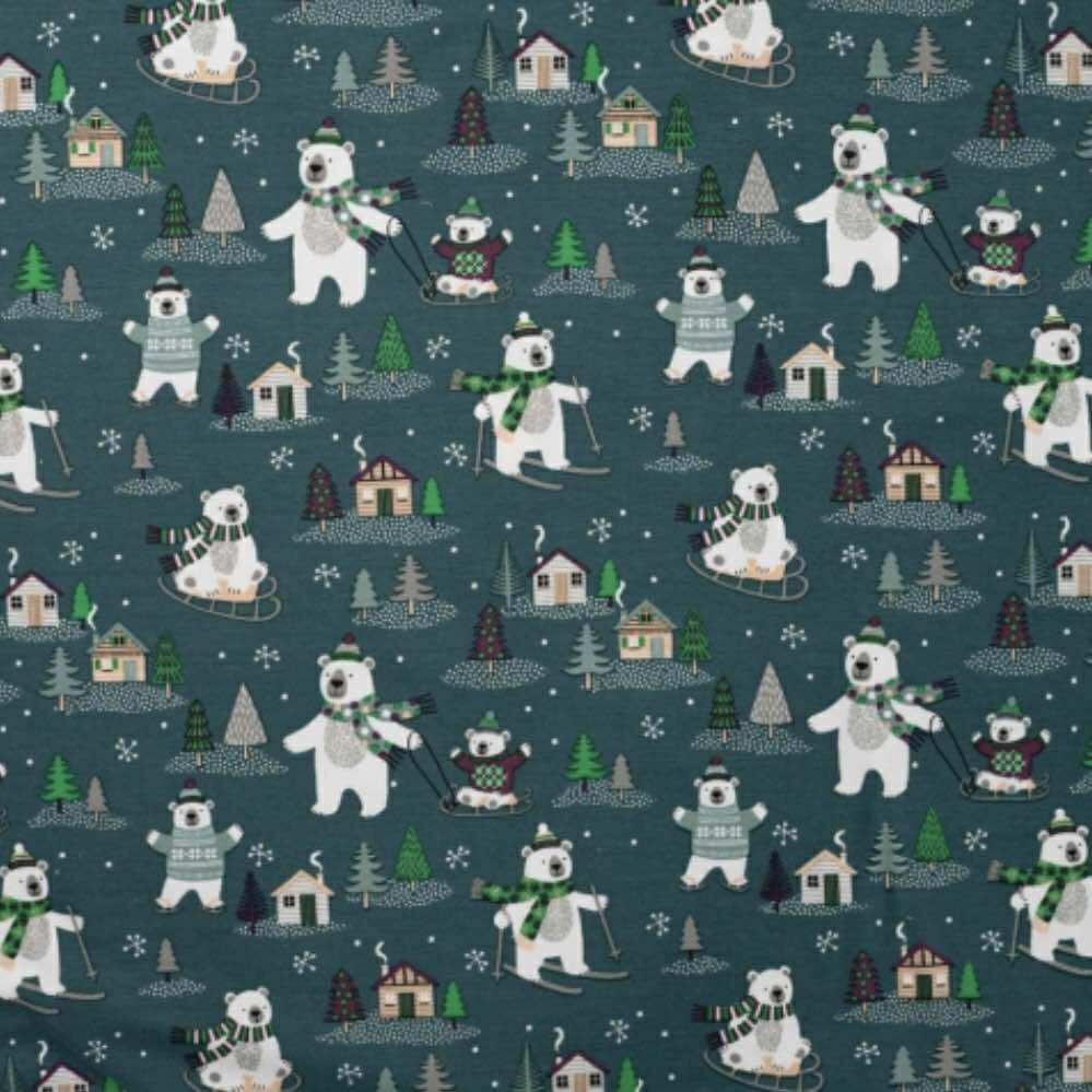 Green Polar Bear -  Baby Bandana Bib – Absorbent Dribble Bib