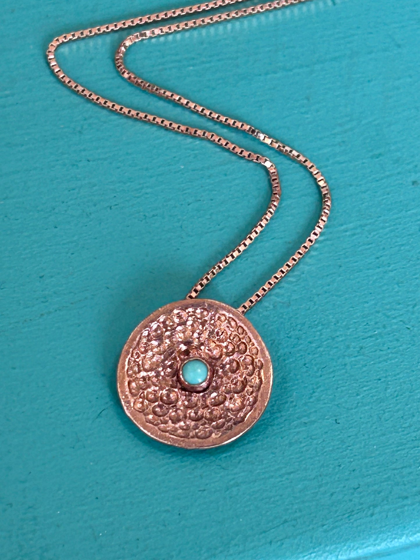 Copper, gold and gemstone necklace