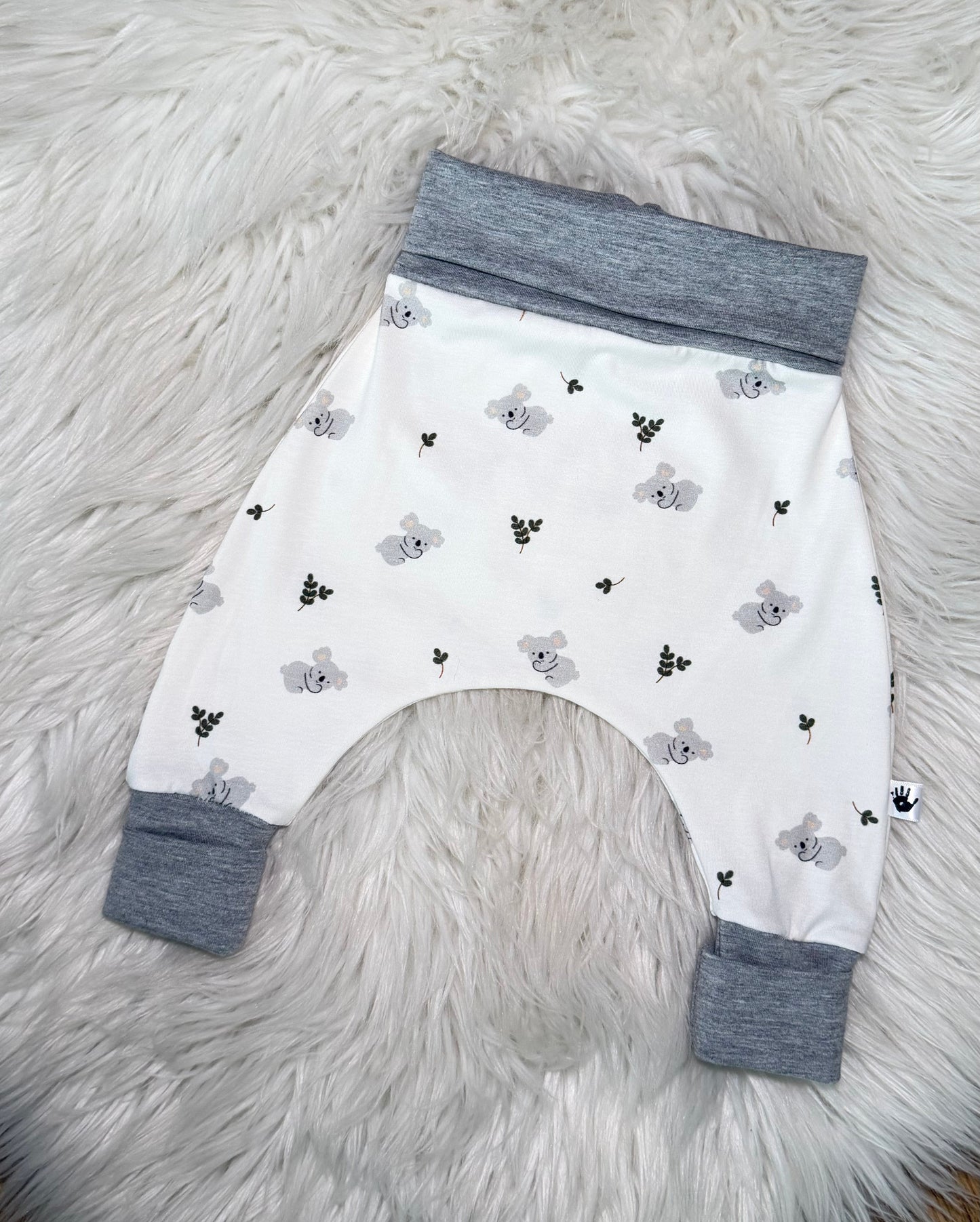 Koala- Handmade "Grow with Me" Baby Harem Pants – Adjustable, Comfy & Durable