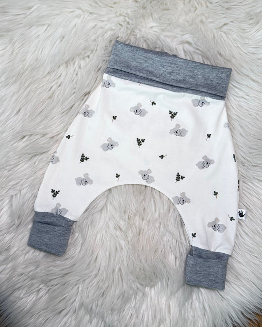 Koala- Handmade "Grow with Me" Baby Harem Pants – Adjustable, Comfy & Durable