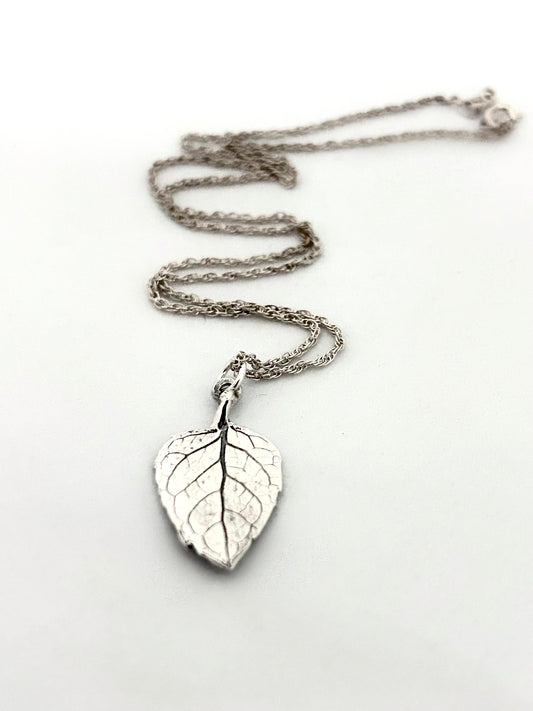 Clematis leaf pendant necklace