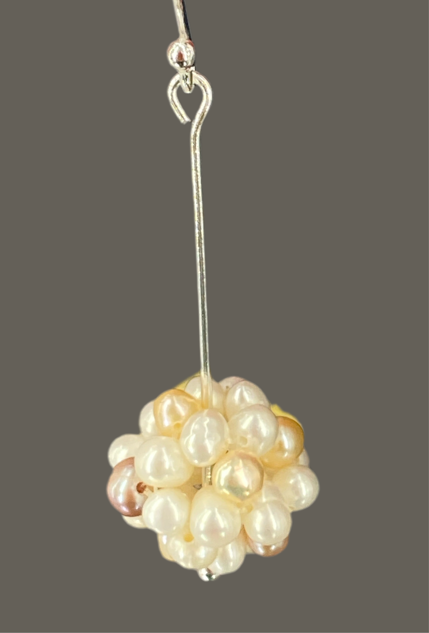 Gleaming Water Pearl Long Earrings